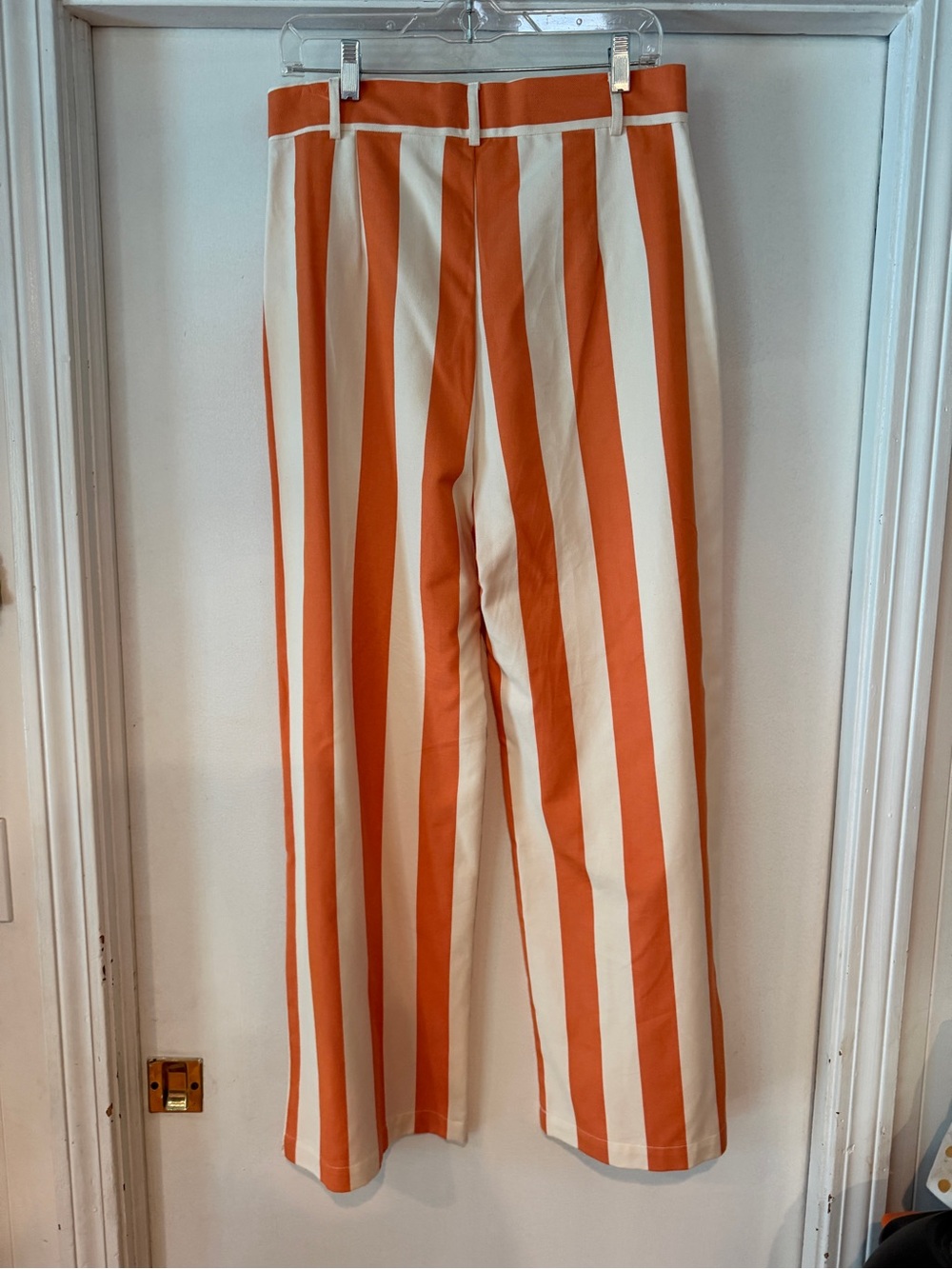 La Veste Parasol Pants Orange & Cream Striped Wide-Leg Pants, XL - Picture 5 of 6